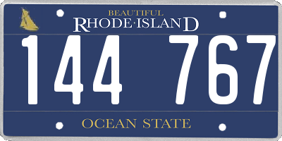 RI license plate 144767