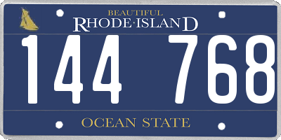 RI license plate 144768