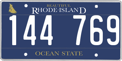 RI license plate 144769