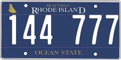 RI license plate 144777