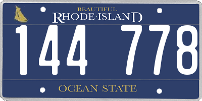 RI license plate 144778