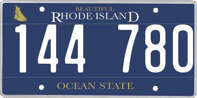 RI license plate 144780