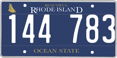 RI license plate 144783