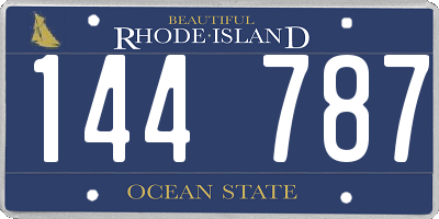 RI license plate 144787