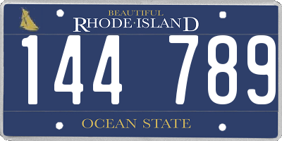 RI license plate 144789