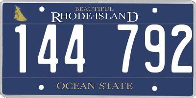 RI license plate 144792