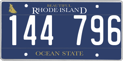 RI license plate 144796