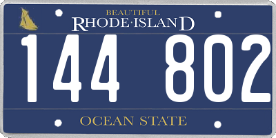 RI license plate 144802