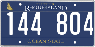RI license plate 144804
