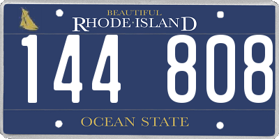 RI license plate 144808