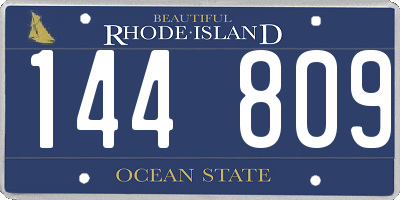 RI license plate 144809