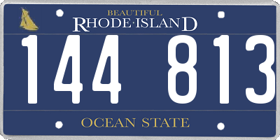 RI license plate 144813