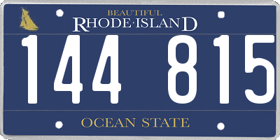 RI license plate 144815