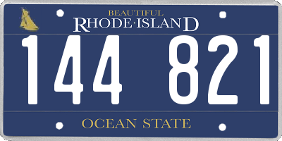 RI license plate 144821