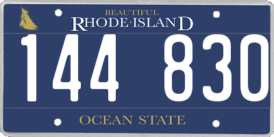 RI license plate 144830