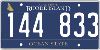 RI license plate 144833