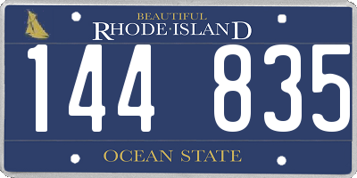RI license plate 144835