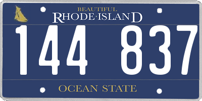 RI license plate 144837