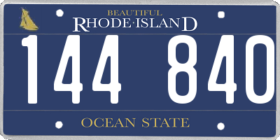 RI license plate 144840