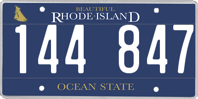 RI license plate 144847