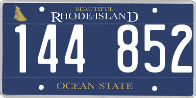 RI license plate 144852