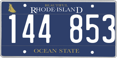 RI license plate 144853