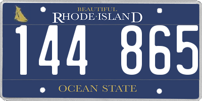 RI license plate 144865