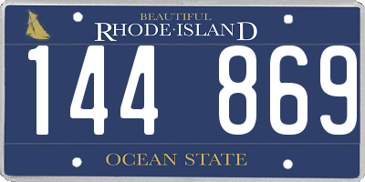 RI license plate 144869