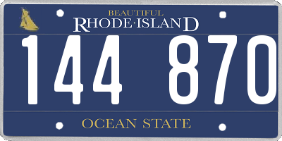 RI license plate 144870