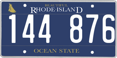 RI license plate 144876
