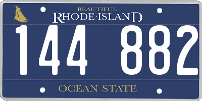 RI license plate 144882