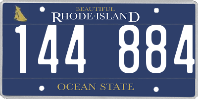 RI license plate 144884