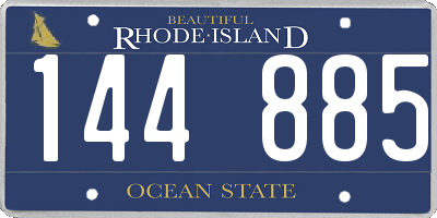 RI license plate 144885