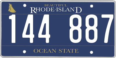 RI license plate 144887