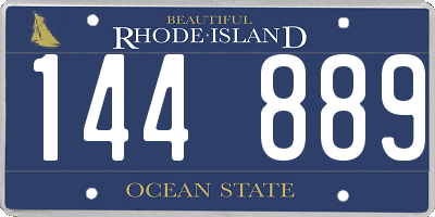 RI license plate 144889