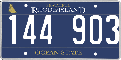 RI license plate 144903