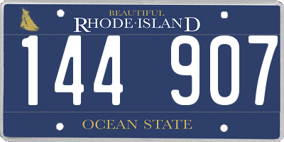 RI license plate 144907