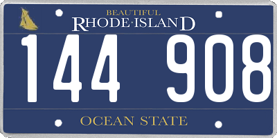RI license plate 144908