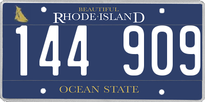 RI license plate 144909
