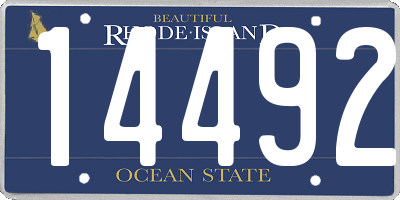 RI license plate 14492