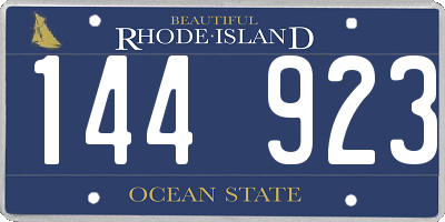 RI license plate 144923