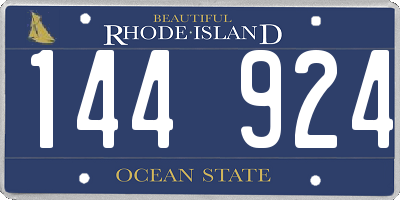 RI license plate 144924