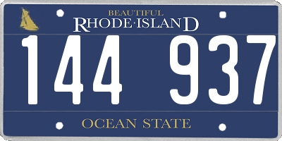 RI license plate 144937