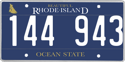 RI license plate 144943