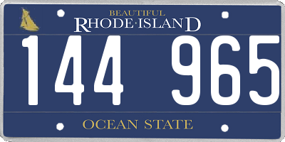 RI license plate 144965