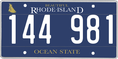 RI license plate 144981