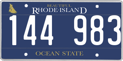RI license plate 144983