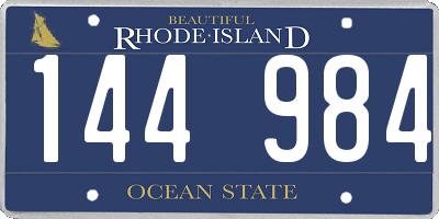 RI license plate 144984