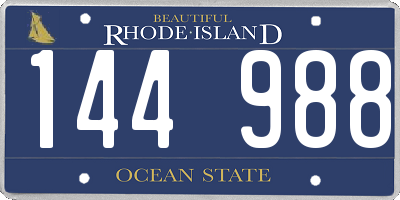 RI license plate 144988