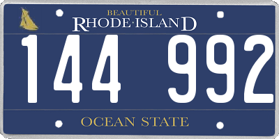 RI license plate 144992